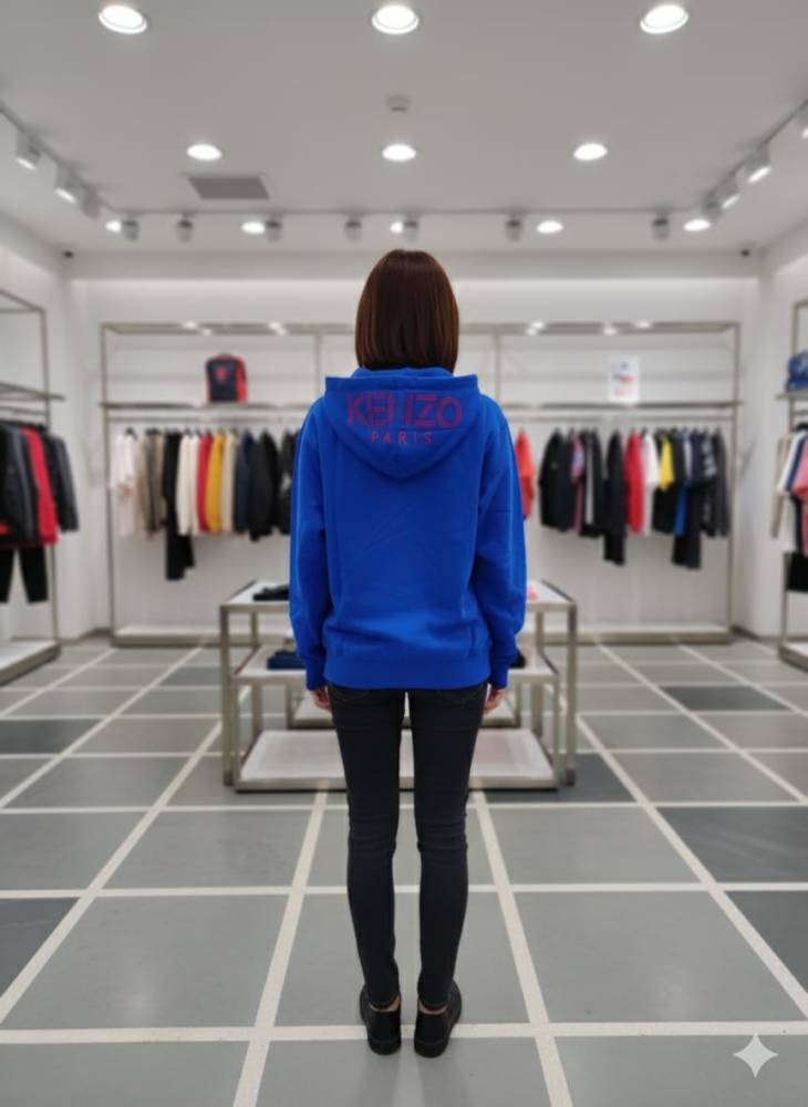 Kenzo Blue Premium Quality Cotton Blend Hoodie-2