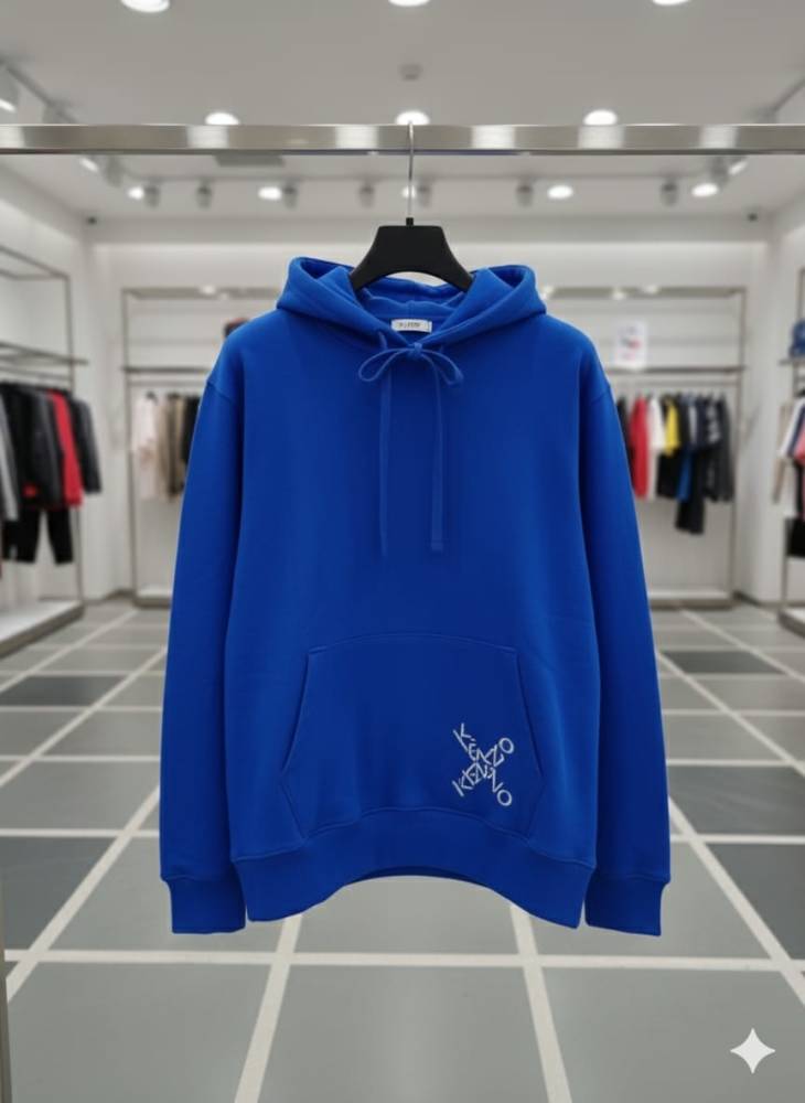 Kenzo Blue Premium Quality Cotton Blend Hoodie-4