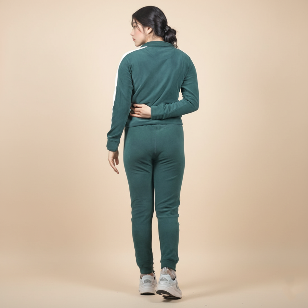 Zara Green & White Premium Quality Tracksuit-3