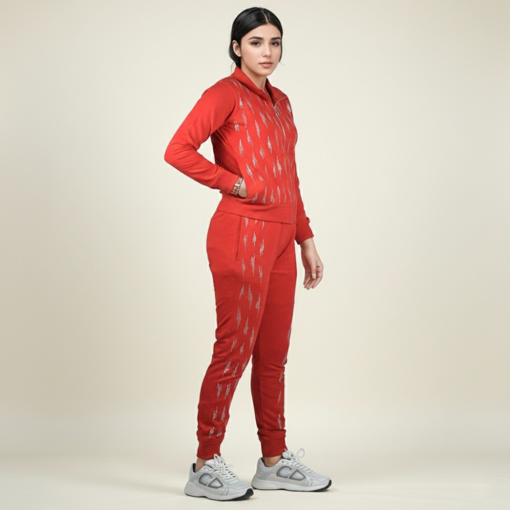 Burberry Red Premium Quality Tracksuit-1