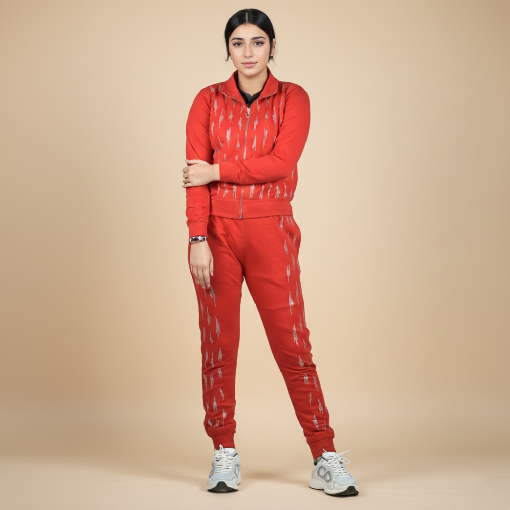 Burberry Red Premium Quality Tracksuit-2