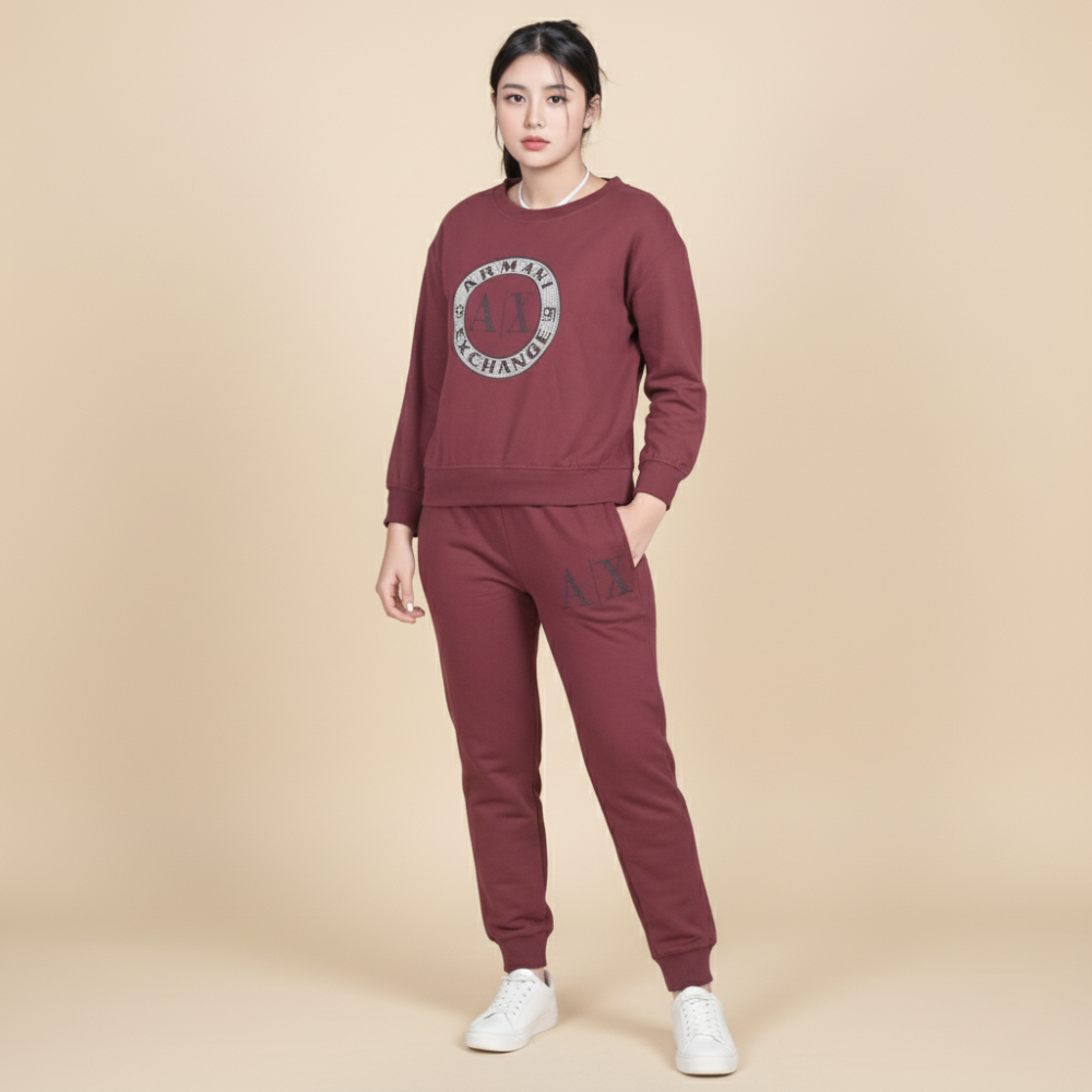 Armani Exchange Magenta Premium Quality Tracksuit-thumb-1