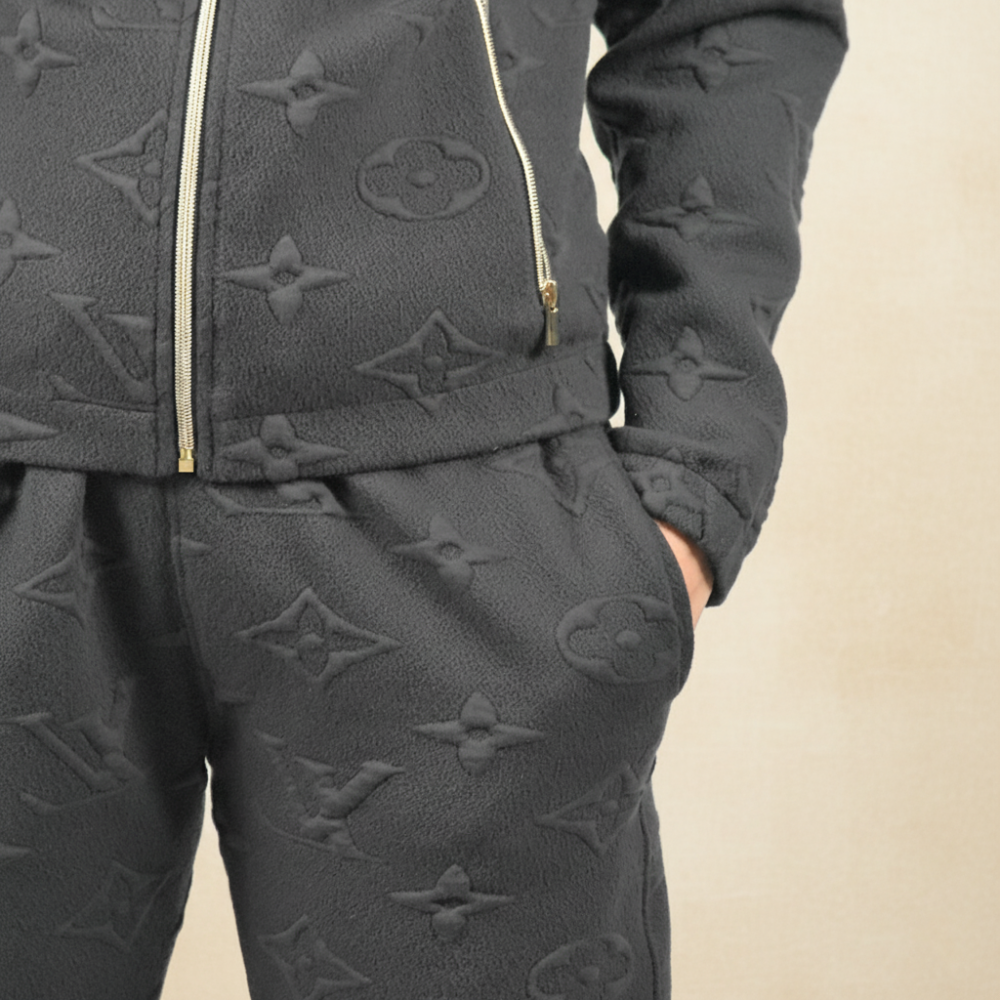 Louis Vuitton Black Premium Quality Cotton Tracksuit-3