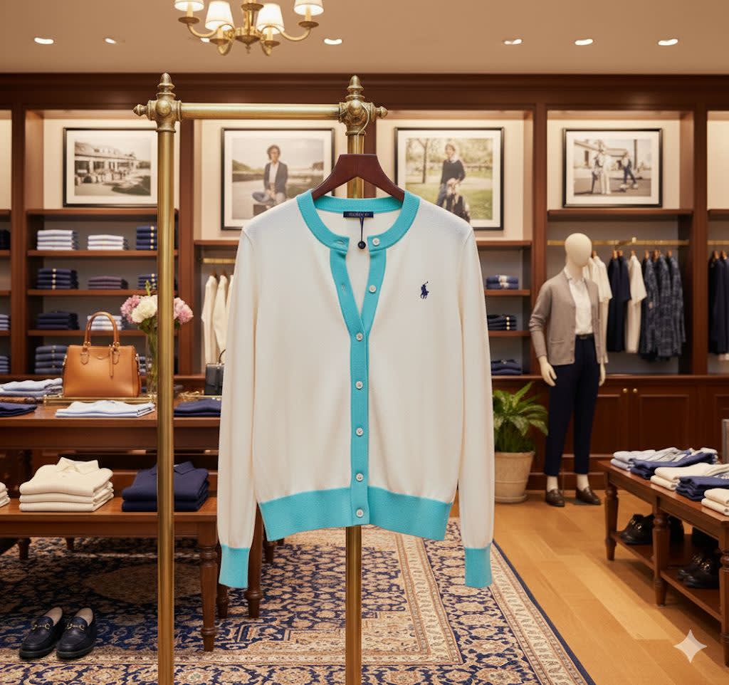 Ralph Lauren Sky Blue Premium Quality Cardigan Sweater-1