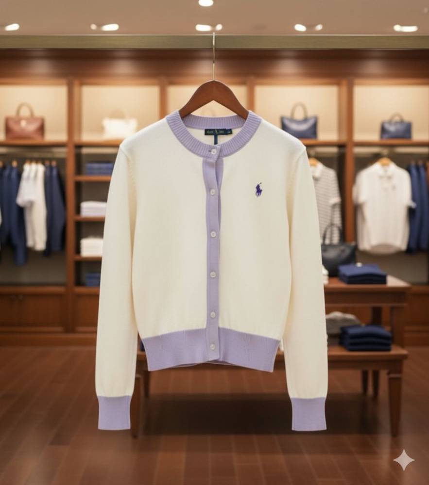 Ralph Lauren Purple Premium Quality Cardigan Sweater-2