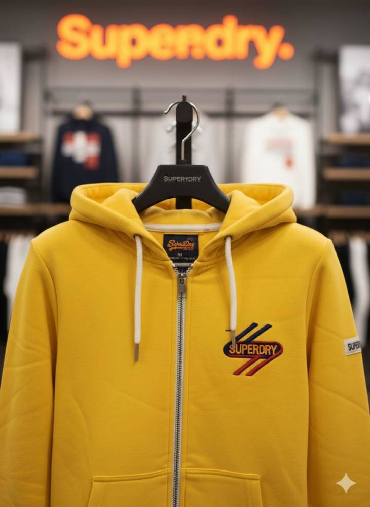 Superdry yellow Premium Quality Cotton Blend Hoodie-2