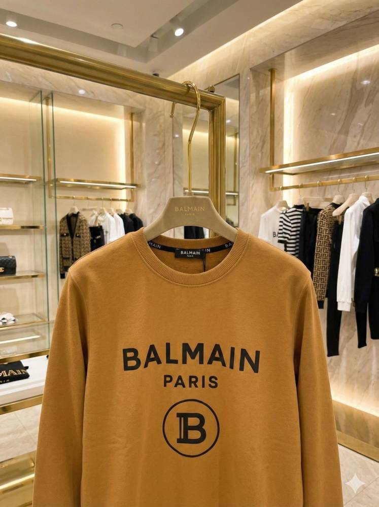 Balmain Paris Yellow Premium Quality Sweatshirt-thumb-1