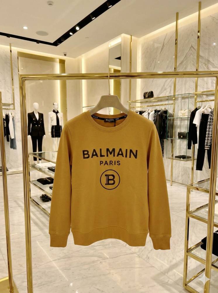 Balmain Paris Yellow Premium Quality Sweatshirt-thumb-2