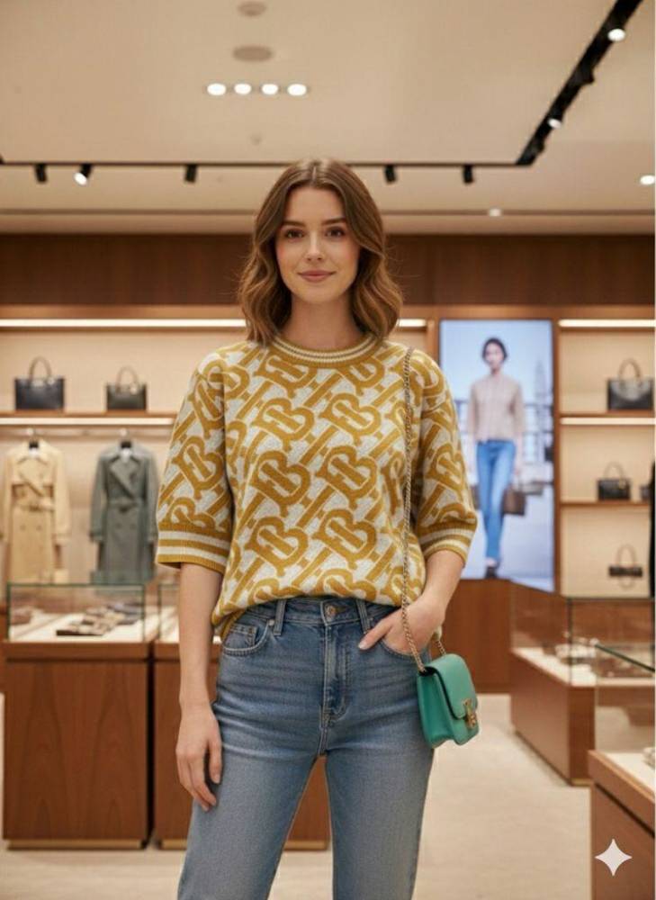 Burberry Yellow Premium Quality Pullover-thumb-0