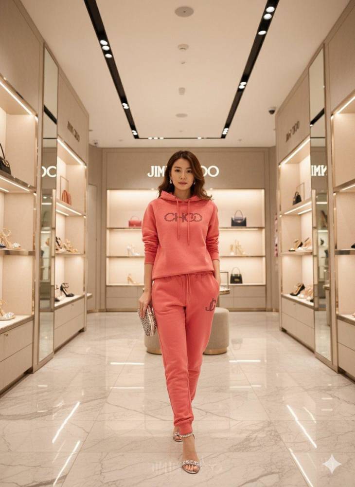 Jimmy Choo Dark Pink Premium Co-ord Set-thumb-0