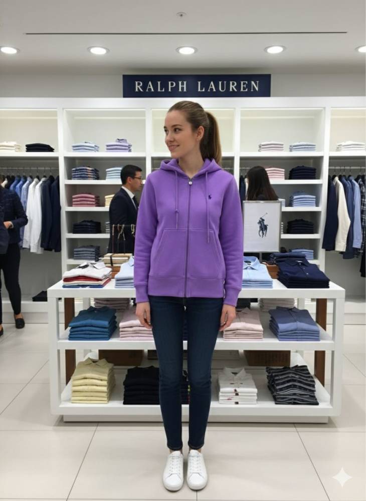 Ralph Lauren Blue Embroidered Women Hoodies-1