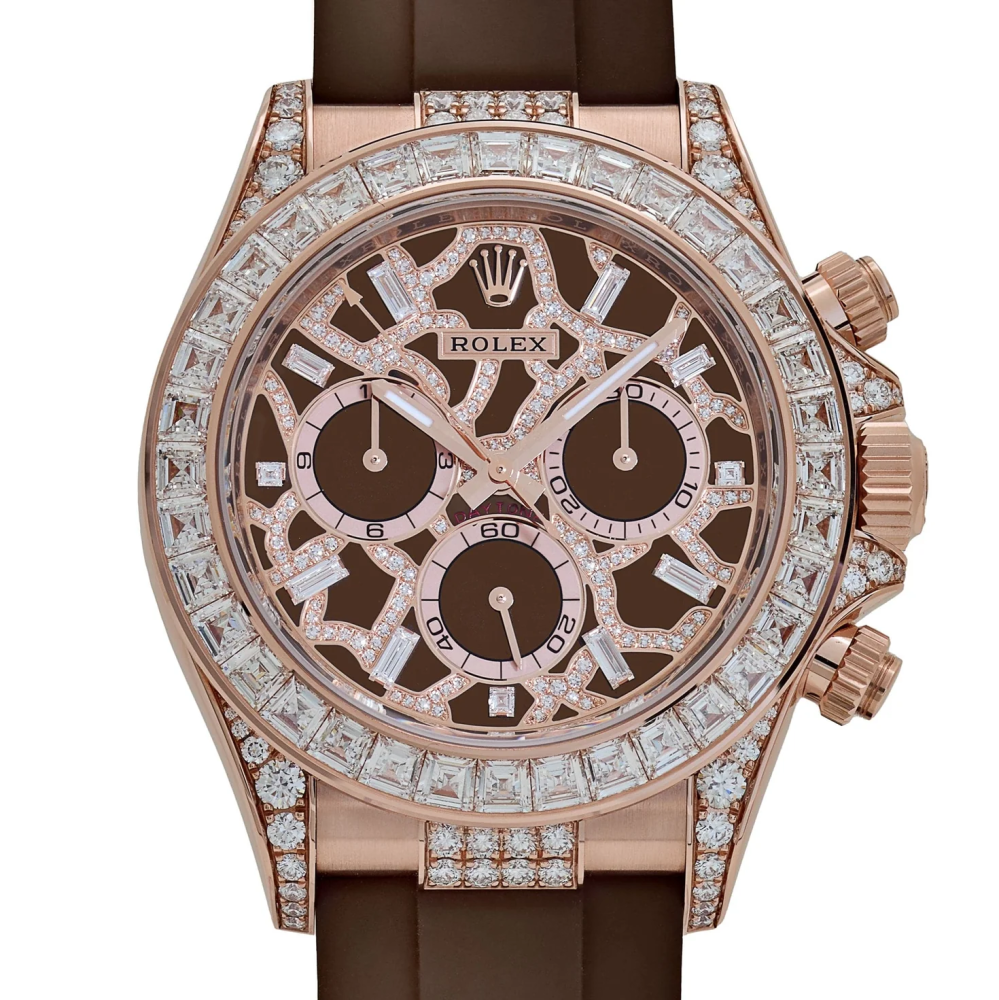 Rolex Daytona 'Giraffe' 126555TBR Rose Gold Chestnut Brown Diamond Dial Watch-2
