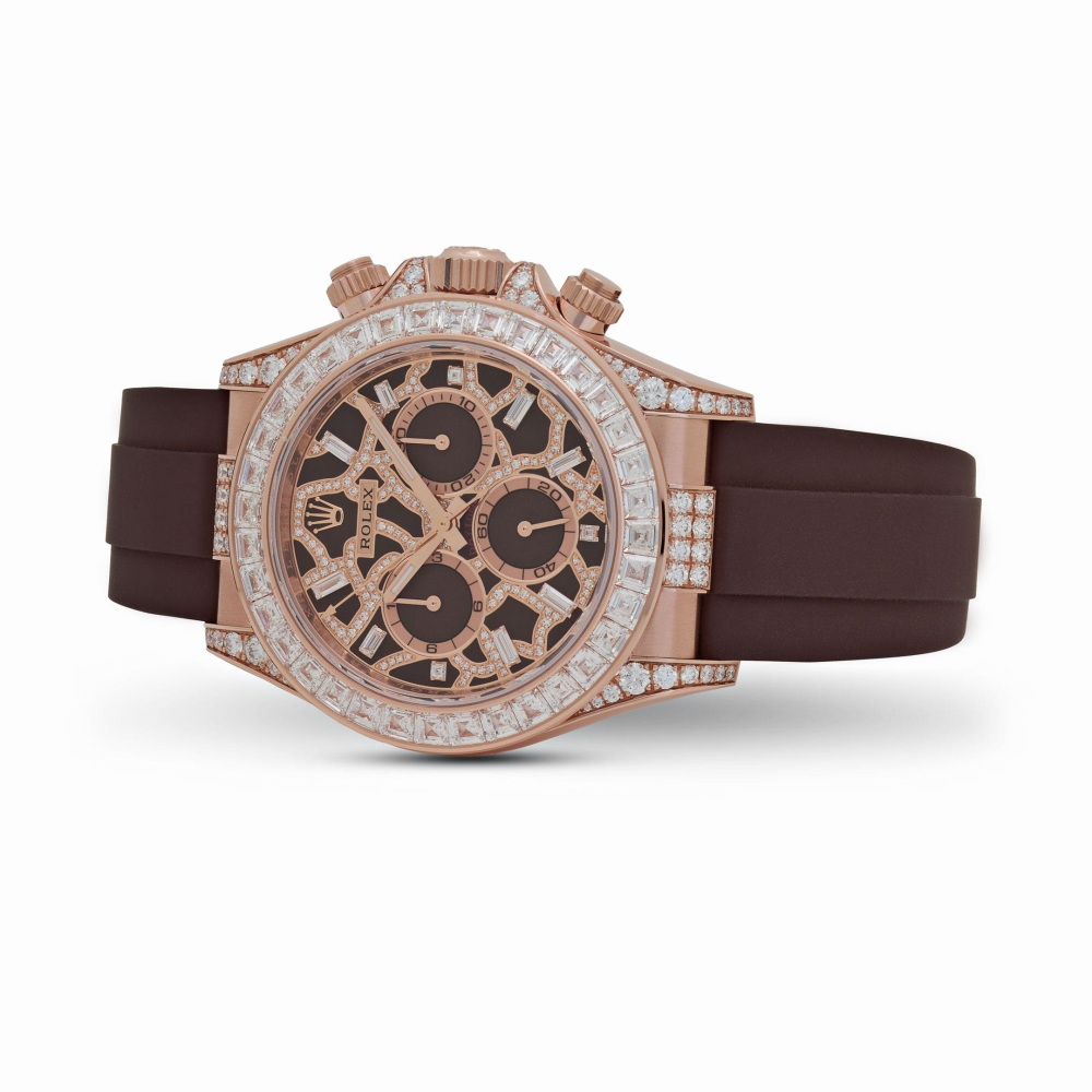 Rolex Daytona 'Giraffe' 126555TBR Rose Gold Chestnut Brown Diamond Dial Watch-1