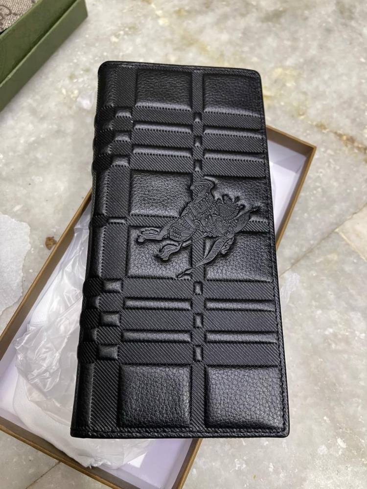 Burberry Black Leather Long Wallet-thumb-0