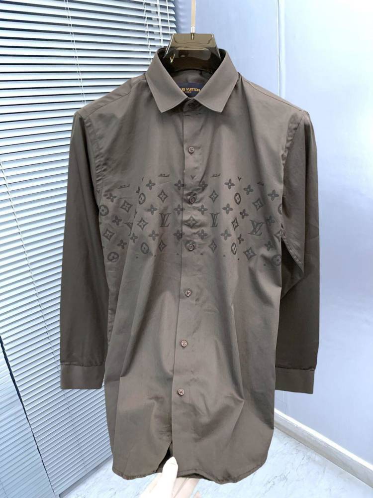 Louis Vuitton Monogram Dark grey Premium Cotton Shirt-1