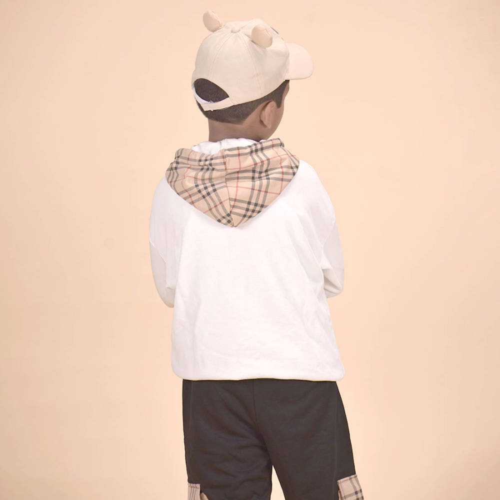 Burberry Embroidered Logo White Premium Quality Kids Co-Ord Set-thumb-6