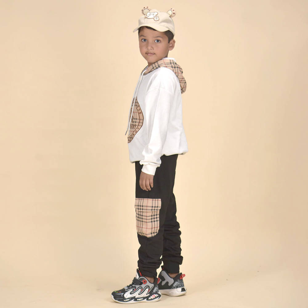 Burberry Embroidered Logo White Premium Quality Kids Co-Ord Set-thumb-1