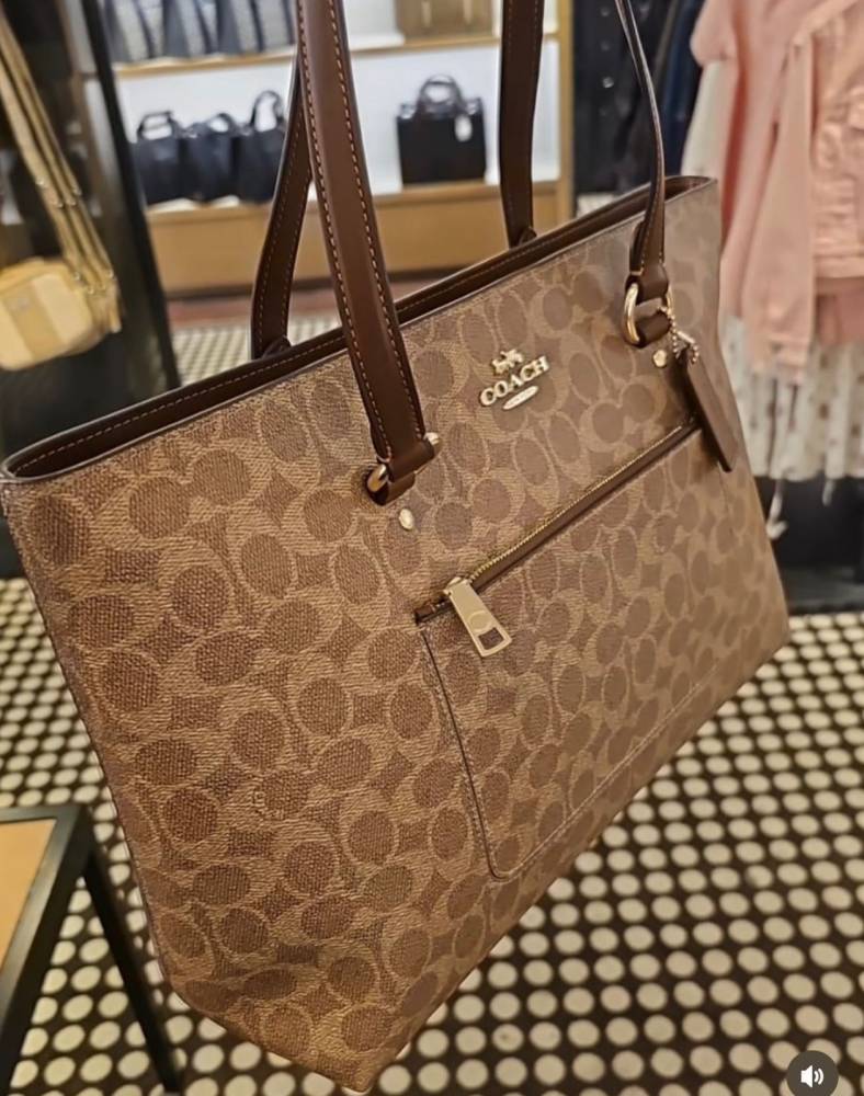 Coach Station Brown Tote Bag-thumb-0