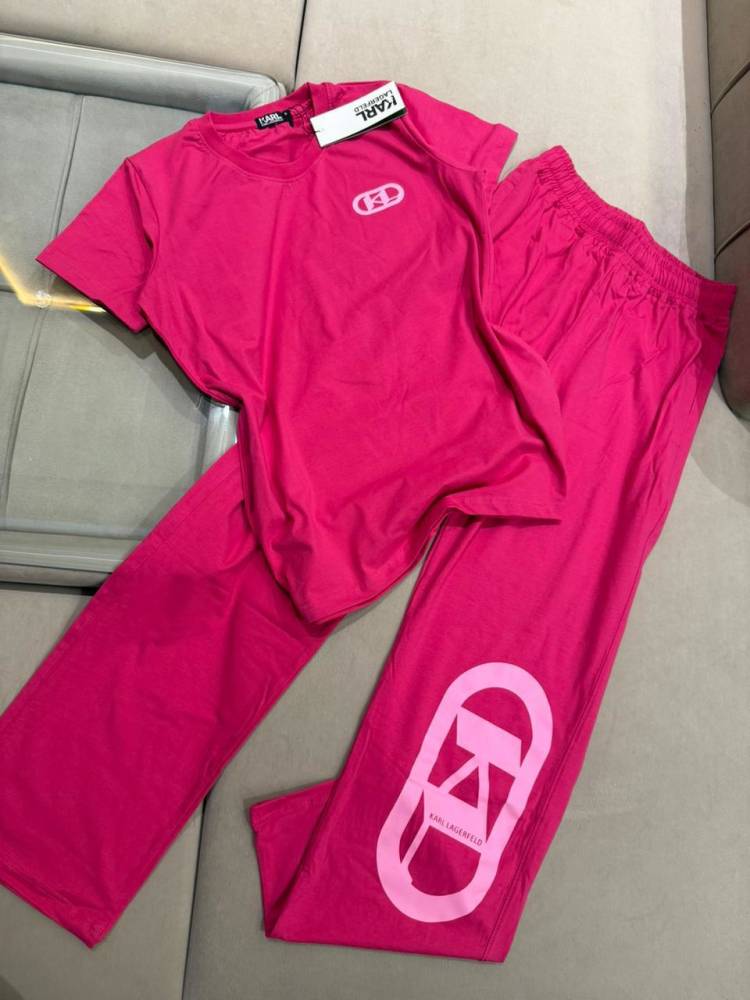 Karl Lagerfeld Pink Premium Co-ord Set-thumb-0