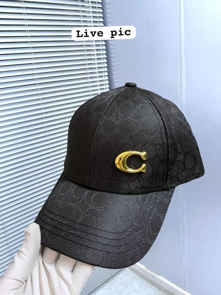 Coach Monogram Black Premium Edition Cashmere Caps-6