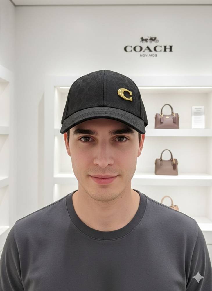 Coach Monogram Black Premium Edition Cashmere Caps-1