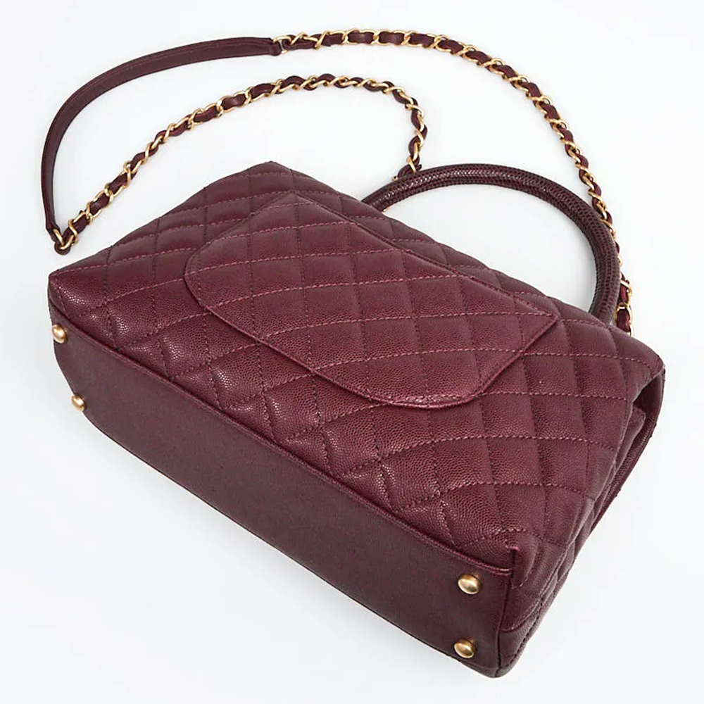 Chanel Coco Caviar Wine Top Sling Bag-1