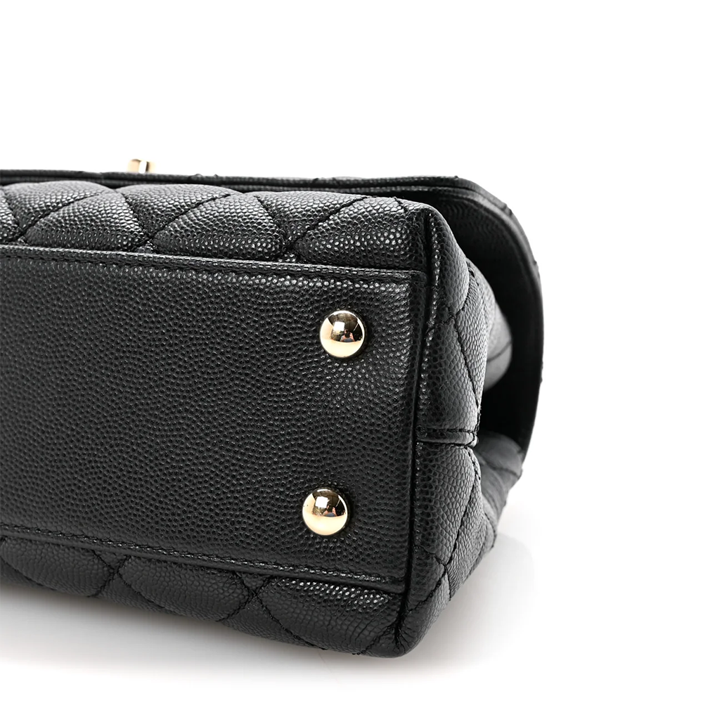 Chanel Coco Caviar Black Top Sling Bag-4