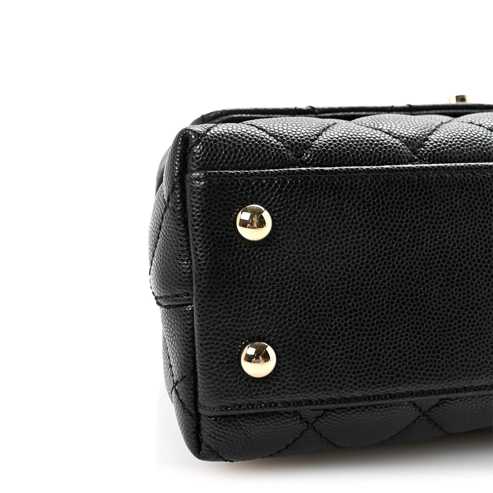 Chanel Coco Caviar Black Top Sling Bag-3