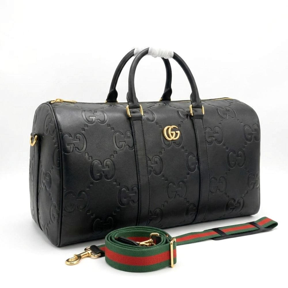 Gucci GG Jumbo Black Duffle Bag-thumb-0