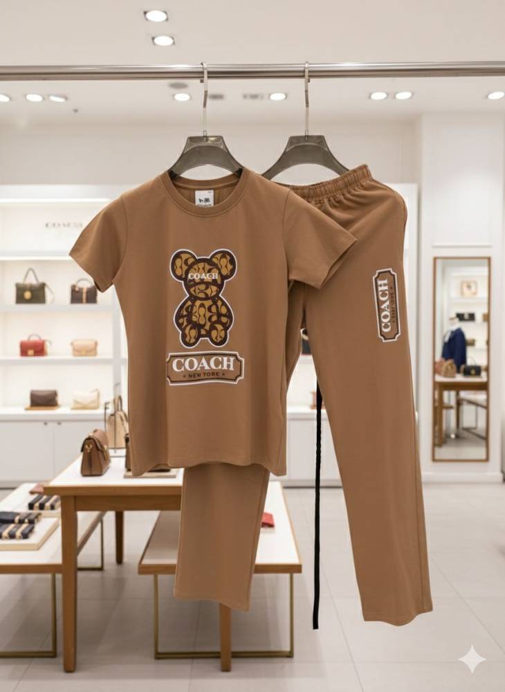 Coach Brown Premium Quality Co-ord Set-thumb-3