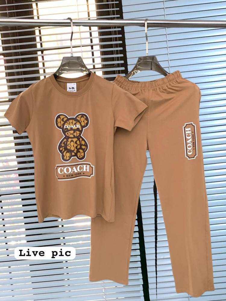 Coach Brown Premium Quality Co-ord Set-thumb-4