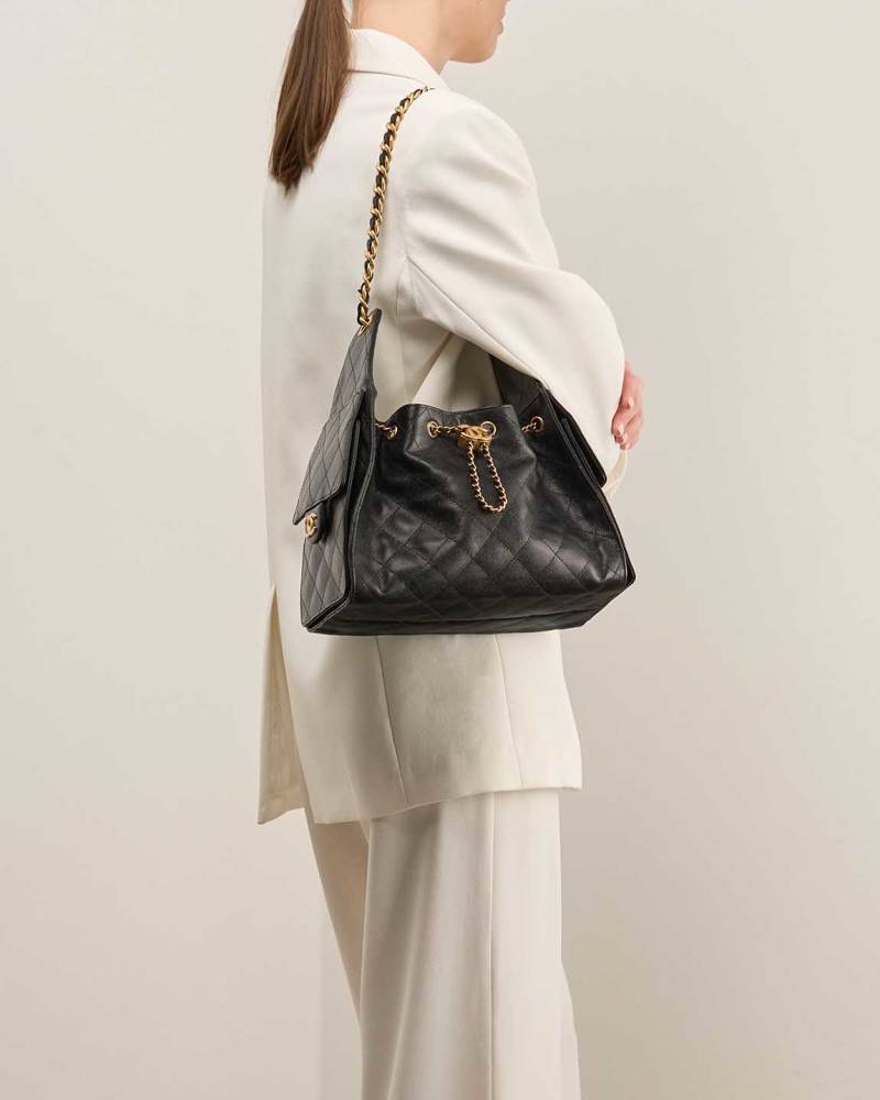 Chanel Maxi Black Iconic Shoulder Bag-1