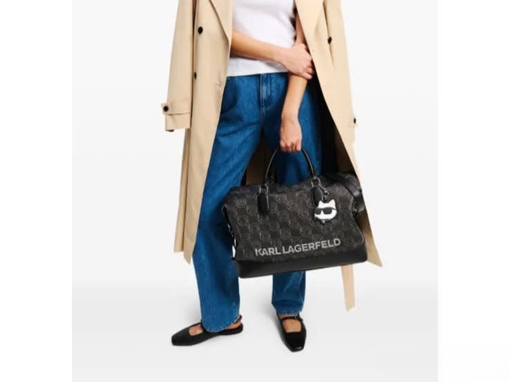 Karl Lagerfeld Black Ikonik Duffle Bag-thumb-1