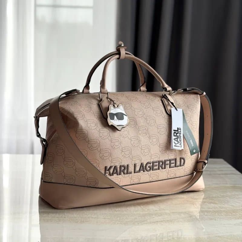 Karl Lagerfeld Brown Ikonik Duffle Bag-thumb-0