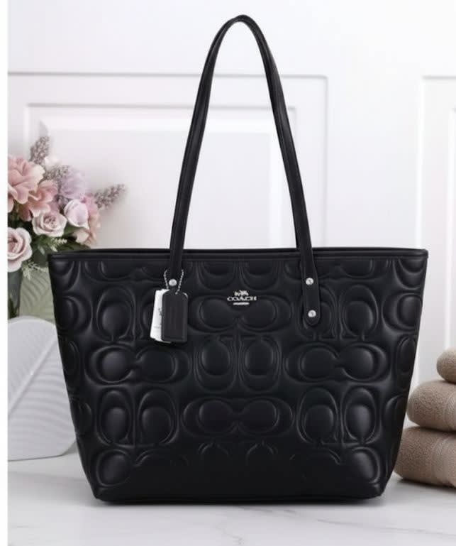 Coach Black Tabby Tote Bag-thumb-0