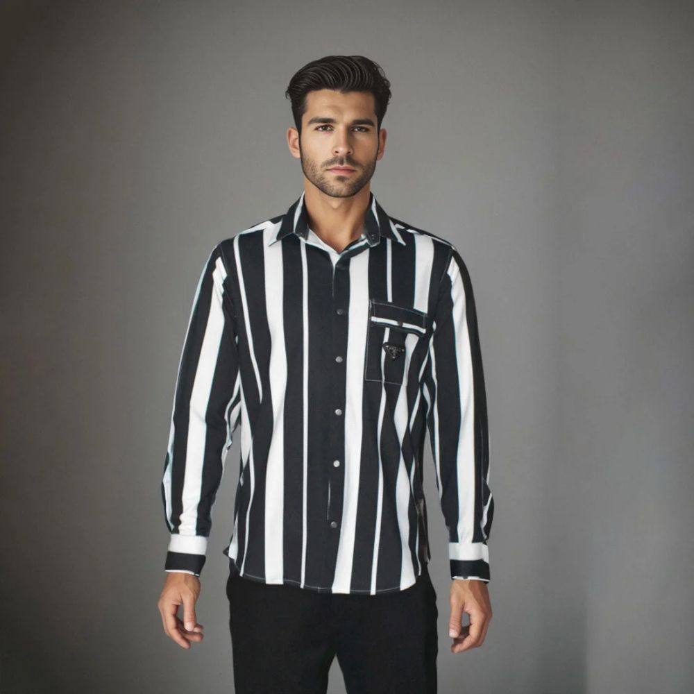 Prada White & Black Premium Quality Shirt-7