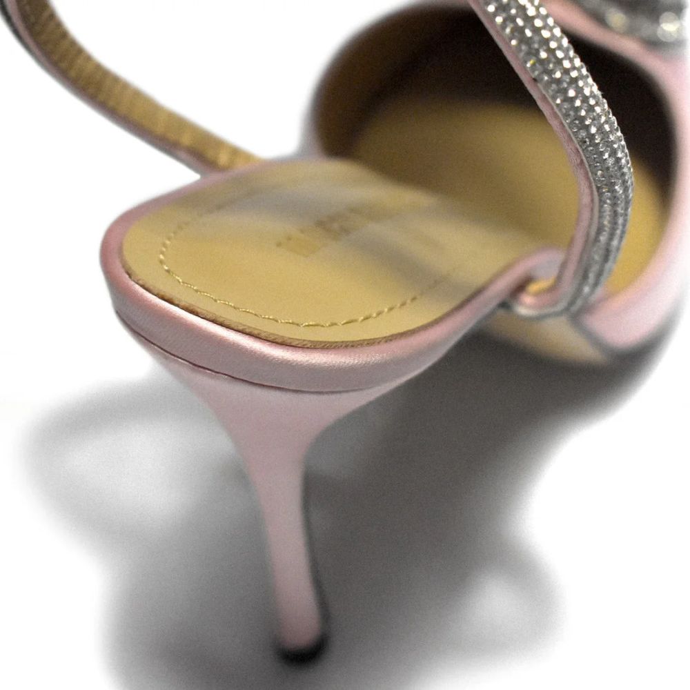 Mach & Mach Pink Heart Printed Premium Quality Pencil Heels Sandals-4