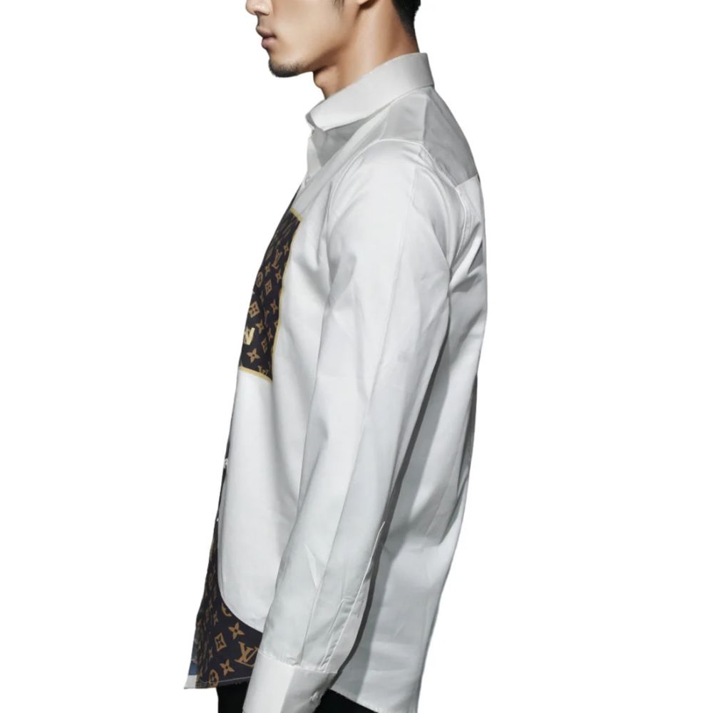 Louis Vuitton White Premium Quality New Designer Men's Casual Shirt-3