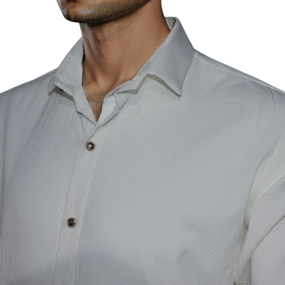 Louis Vuitton White Premium Quality Slim Fit Formal Shirt-2
