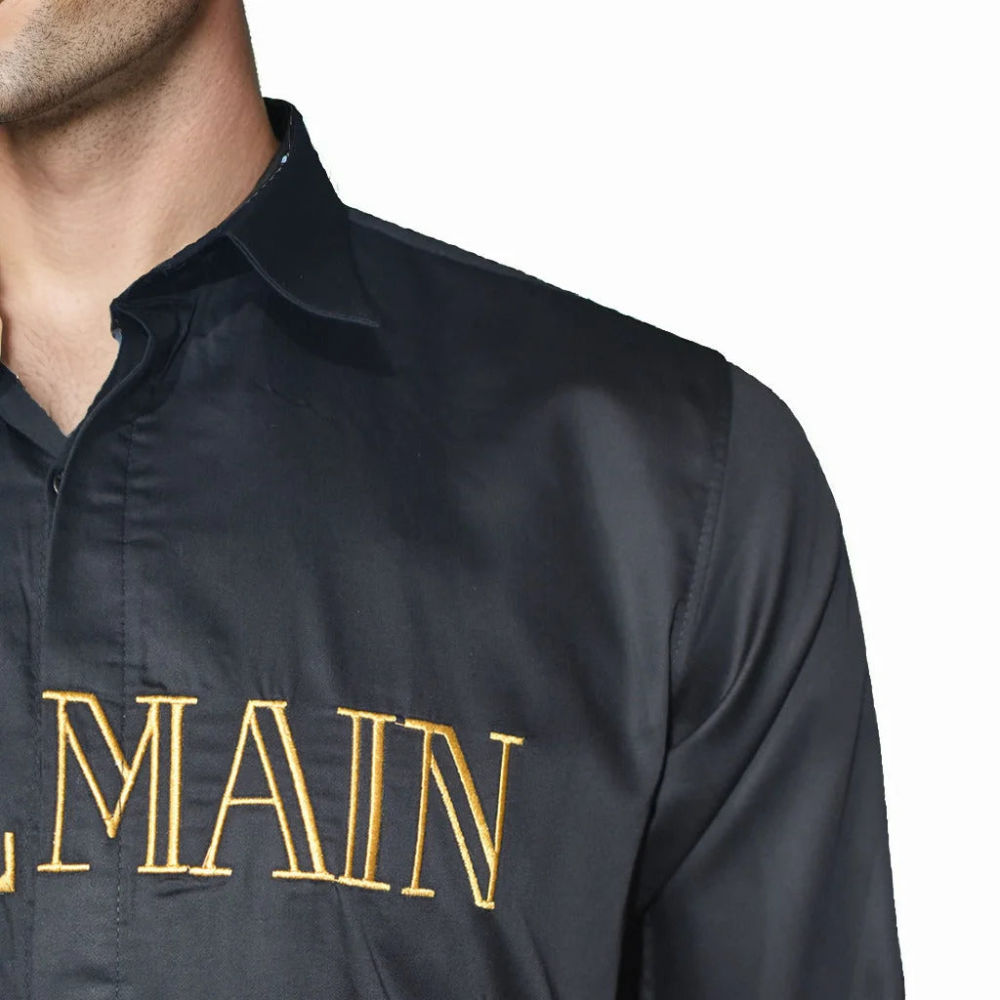 Balmain Black Premium Quality Long Sleeve Shirt-4