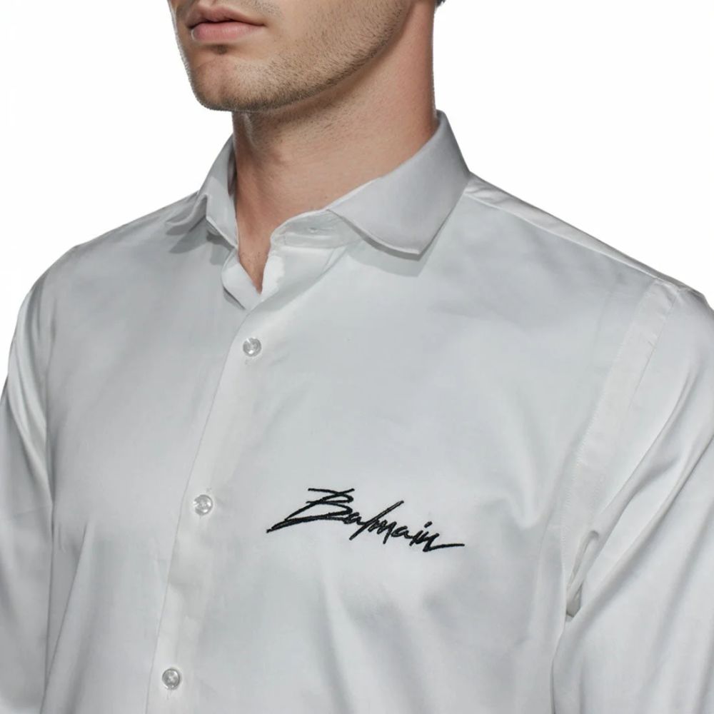 Balmain White Premium Quality Slim Fit Formal Men's Shirt-2