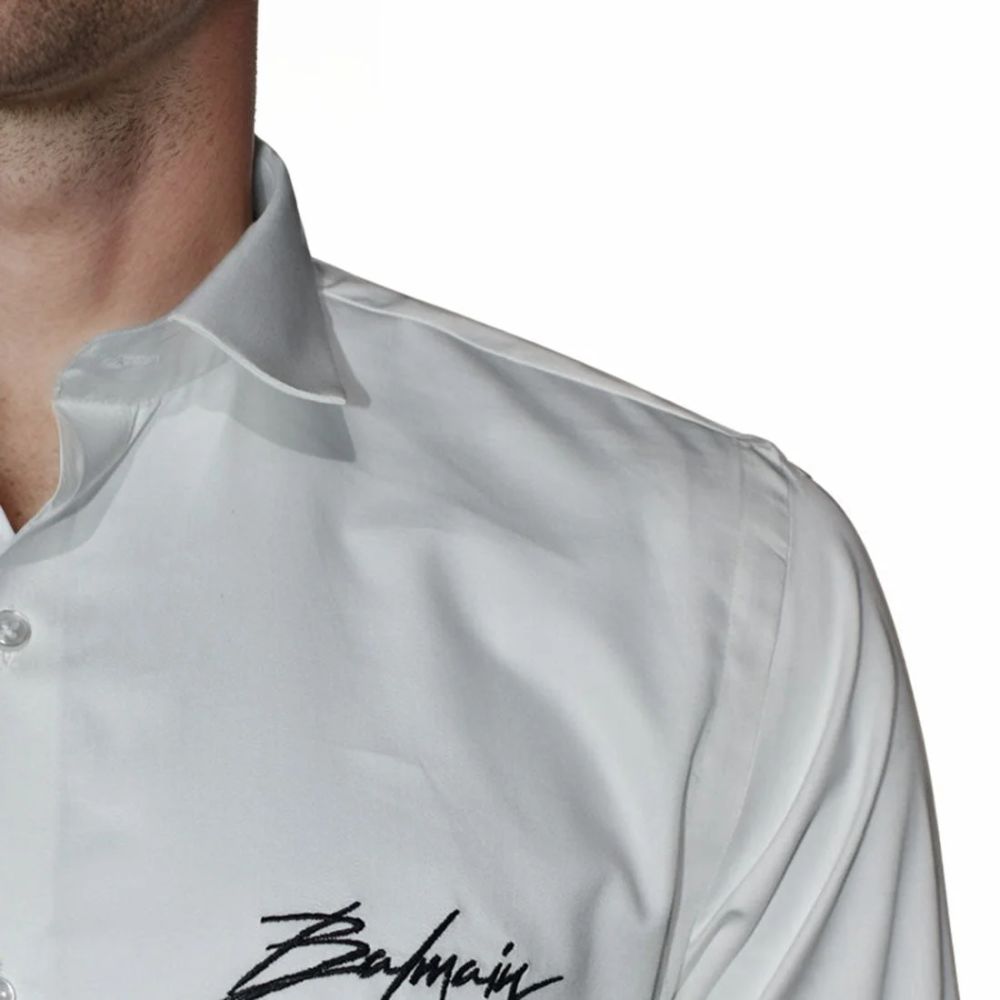 Balmain White Premium Quality Slim Fit Formal Men's Shirt-4