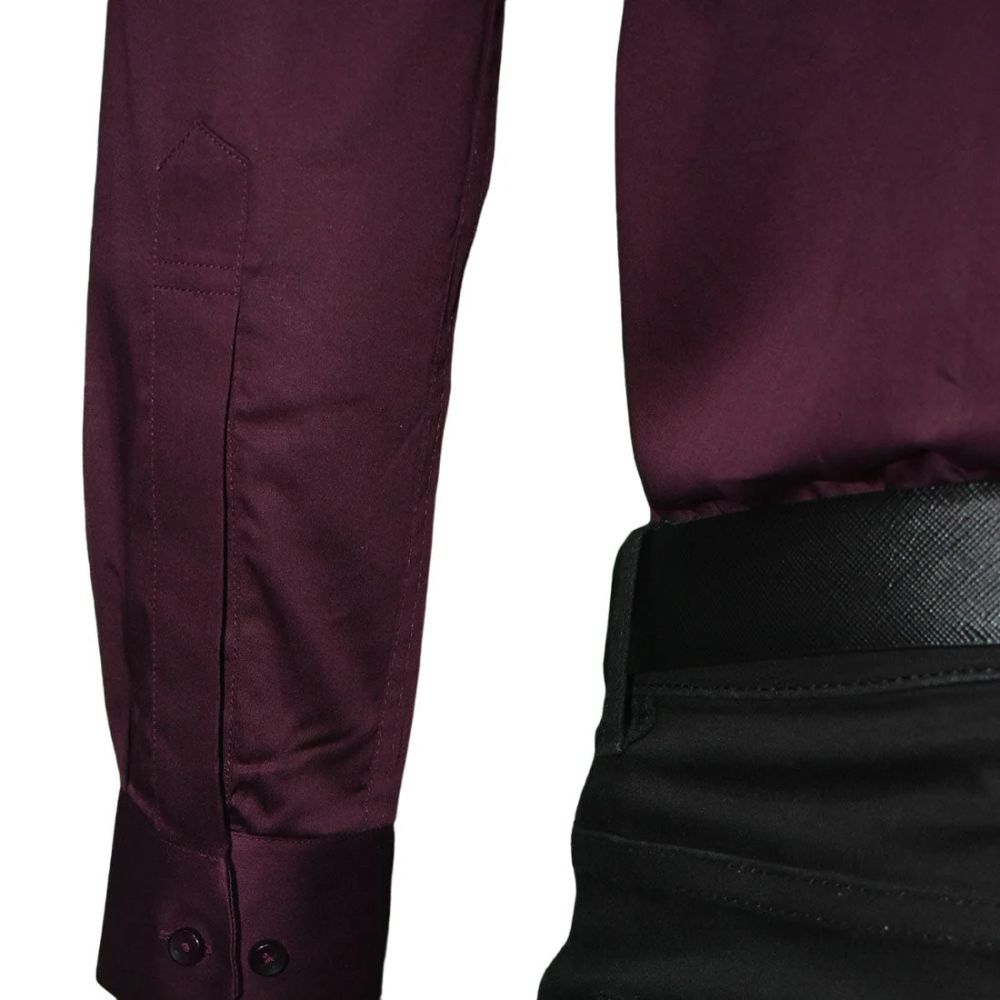 Balmain Wine Premium Quality Slim Fit Formal Men's Shirt-5
