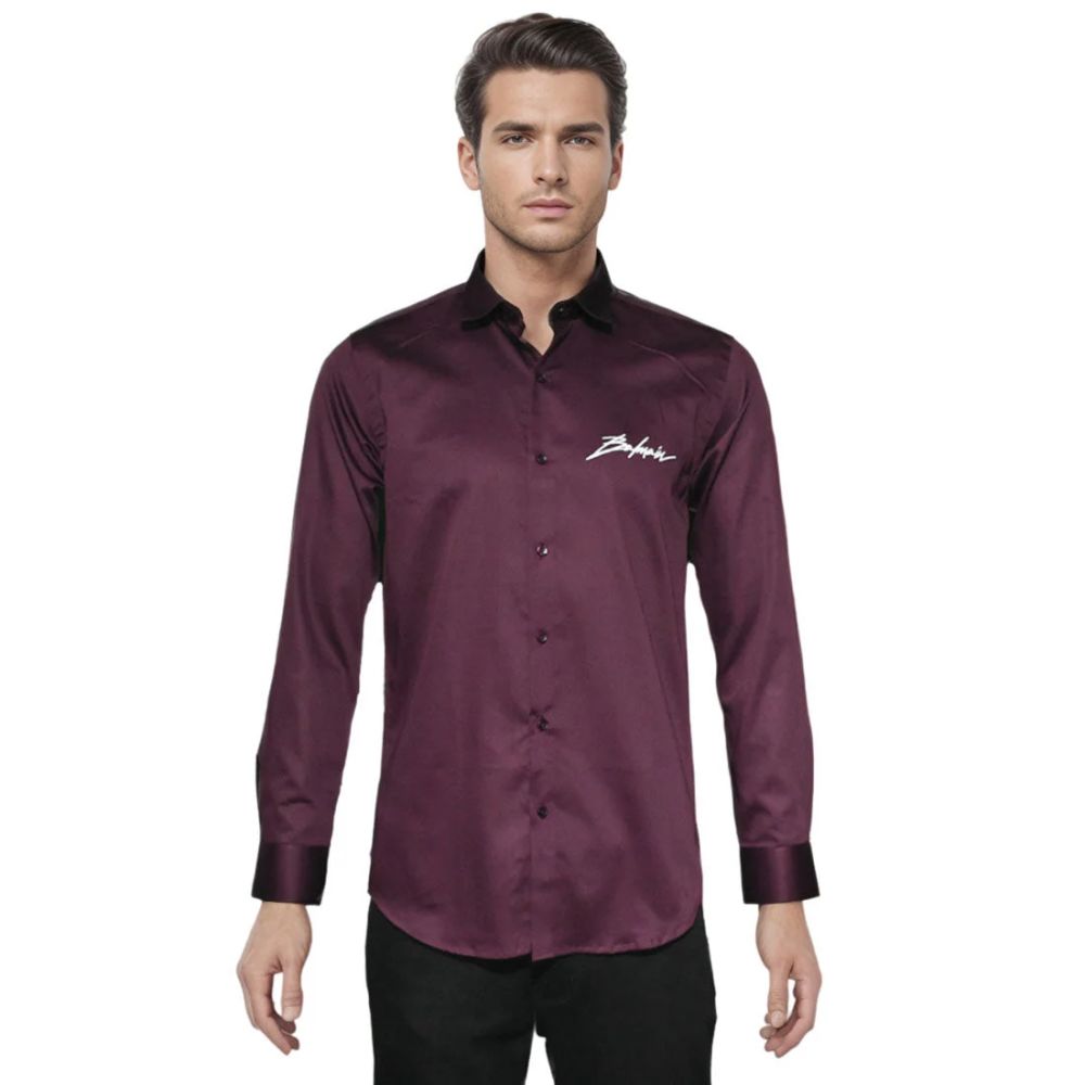 Balmain Wine Premium Quality Slim Fit Formal Men's Shirt-6