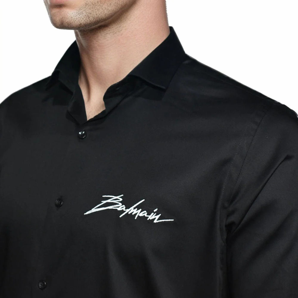 Balmain Black Premium Quality Slim Fit Formal Men's Shirt-2