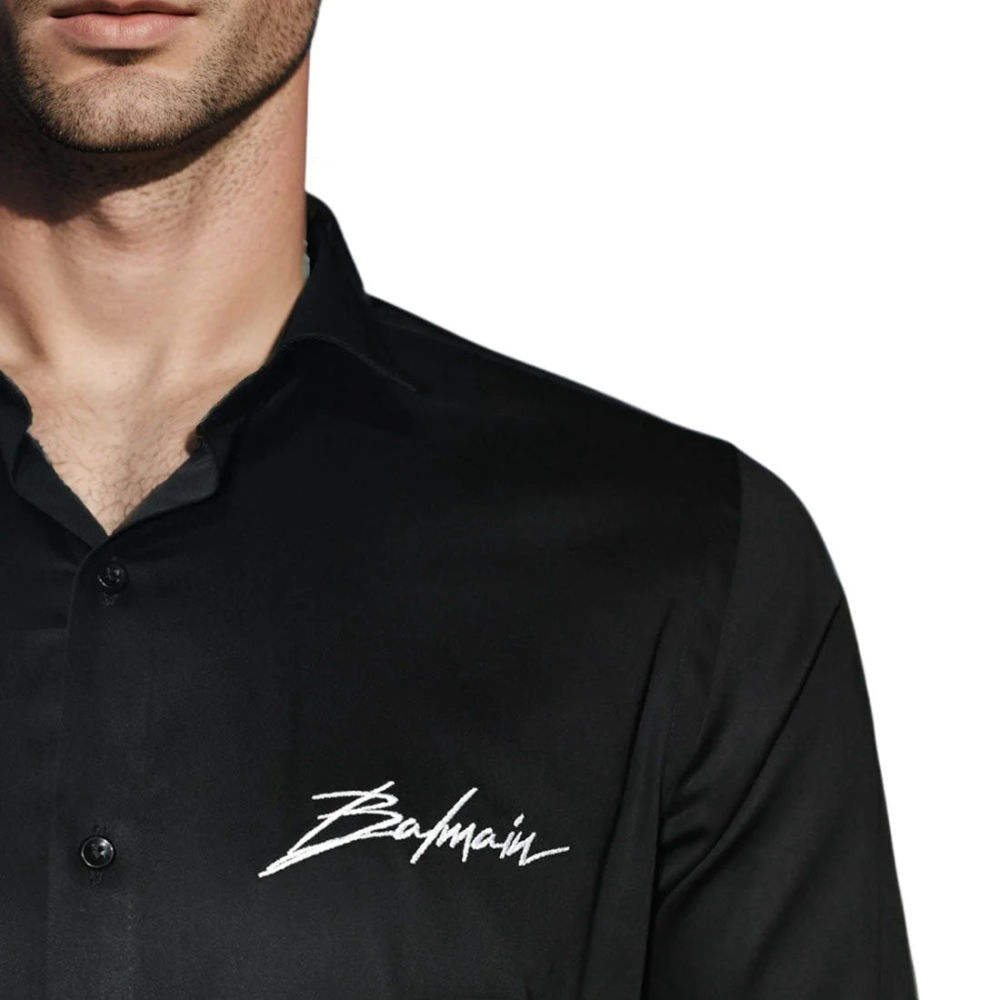 Balmain Black Premium Quality Slim Fit Formal Men's Shirt-4