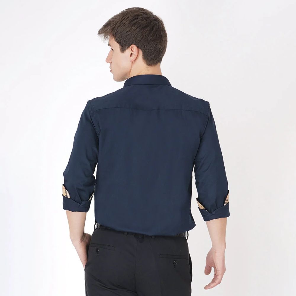 Burberry Navy Blue Premium Quality Shirt-1