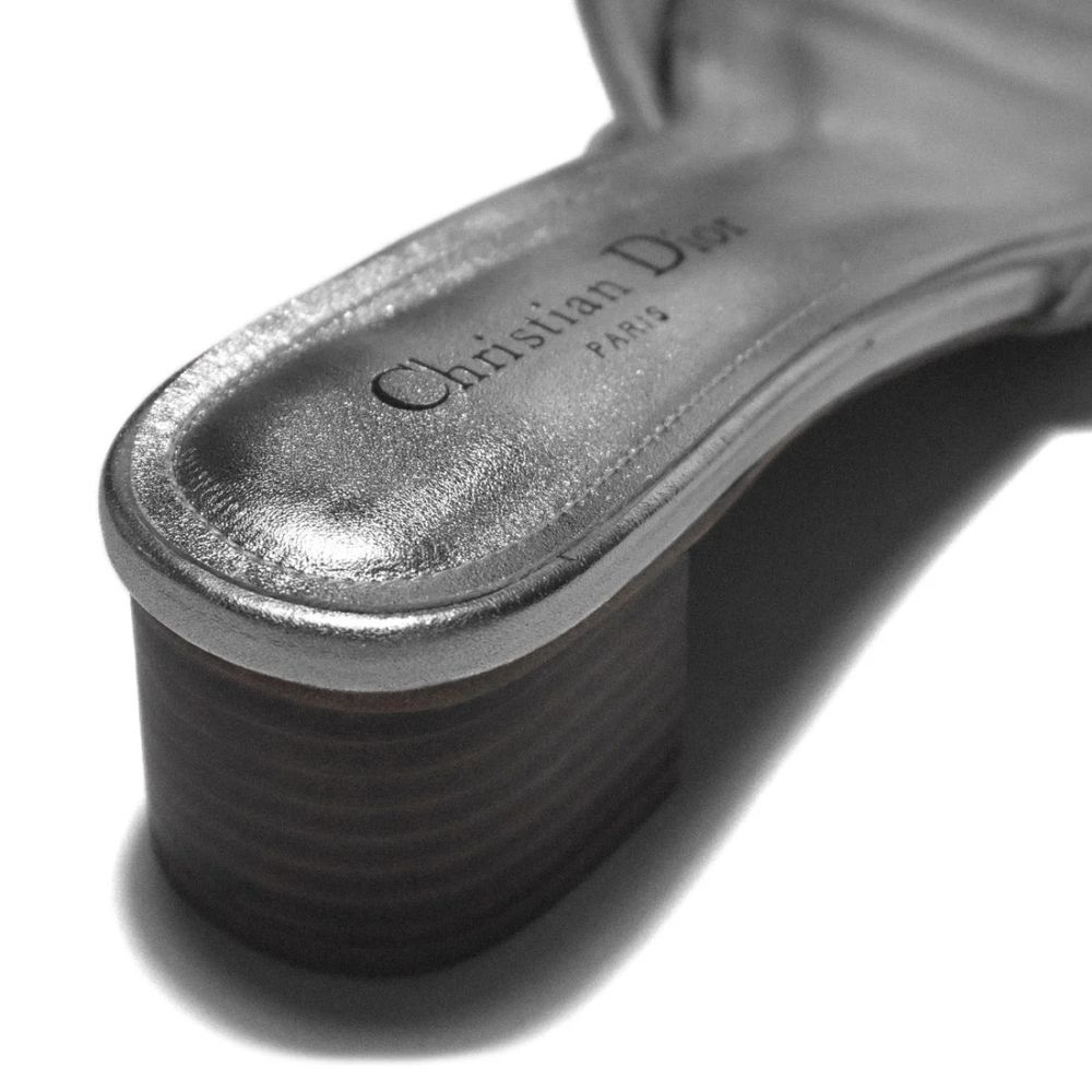 Christian Dior Silver Studded Premium Quality Heels Sandals-4