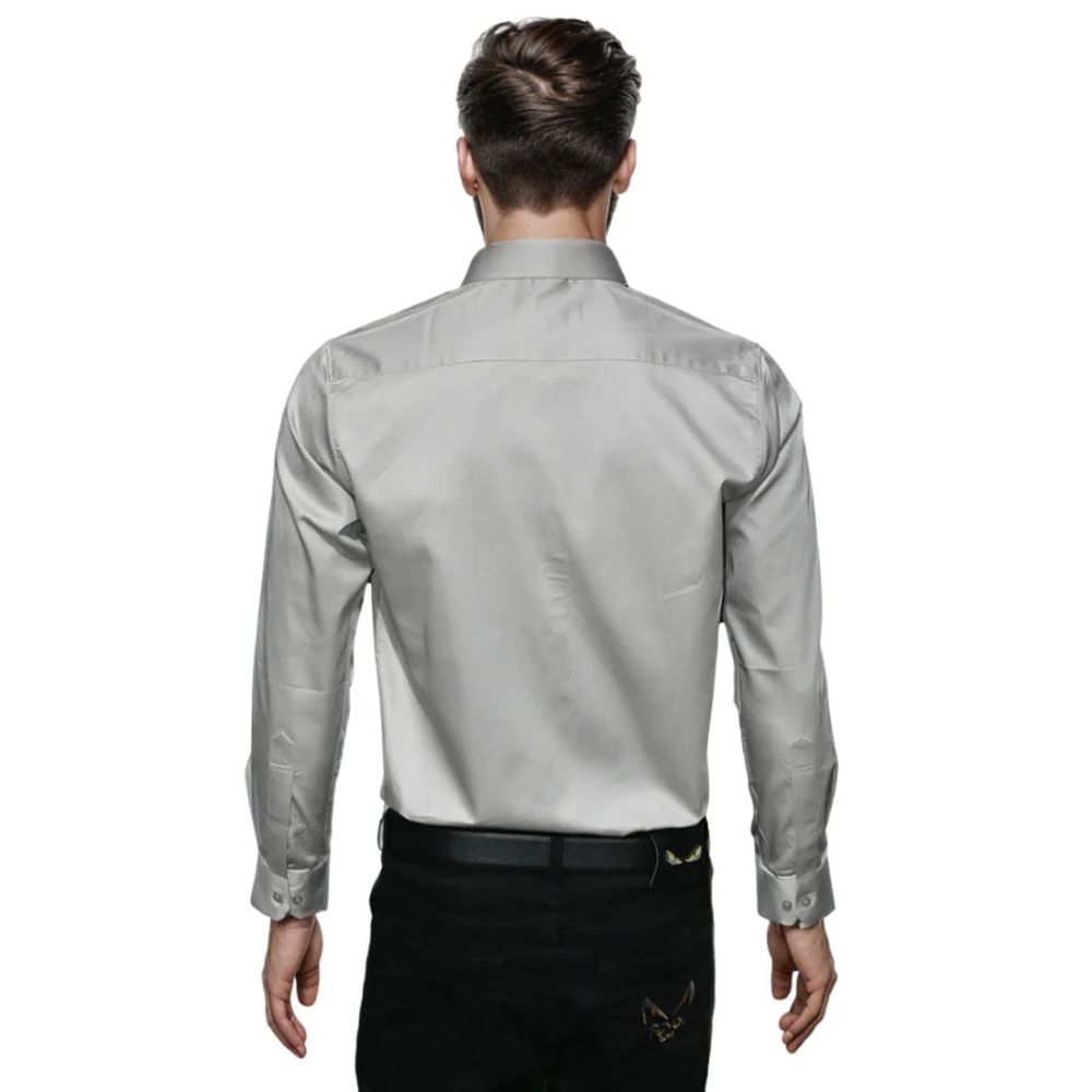 Emporio Armani Grey Premium Quality Flocking Text On Pocket Shirt-1