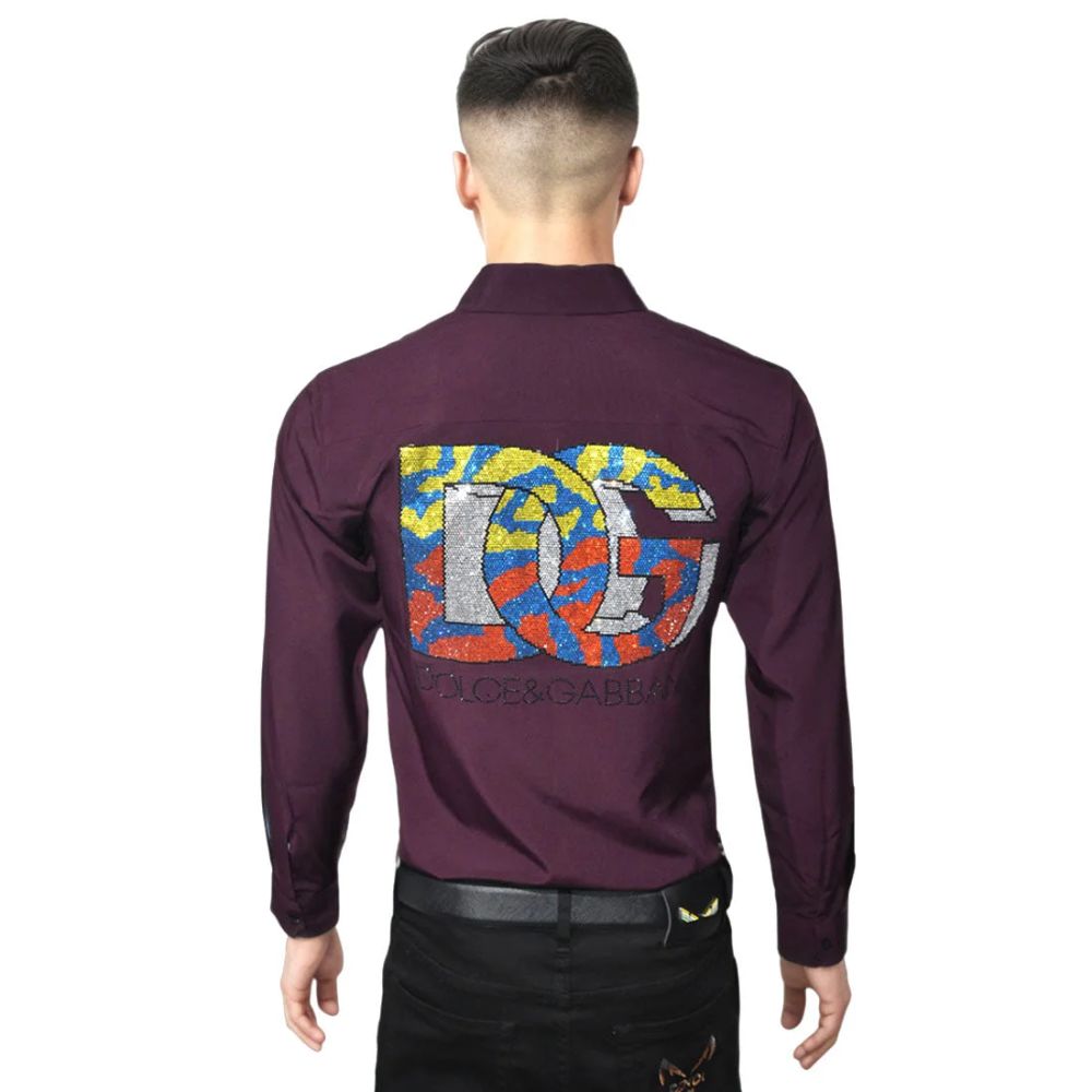 Dolce & Gabbana Wine Premium Quality Designer Shirt-1